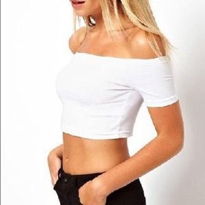 White off shoulder crop